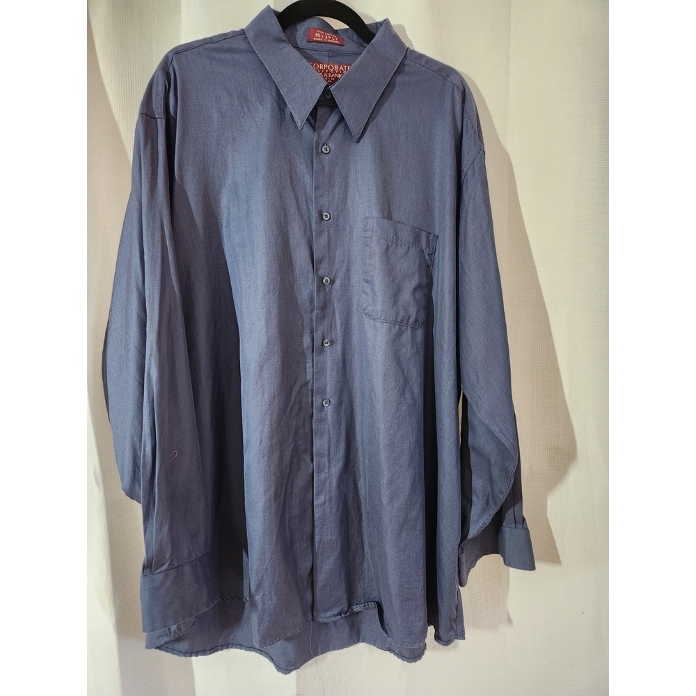 Men's‎ JoS Banks Corporate Collection 80's 2ply Blue 100% Cotton SZ 18 X 35